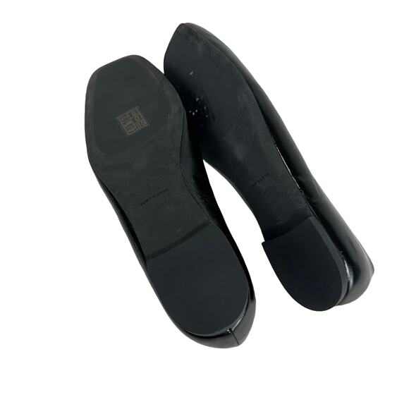 Tory Burch NWOB Georgia Slip-On Ballet Flats Wrinkle Black Size 9M - Picture 10 of 11